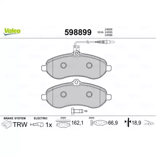 VALEO Ön Fren Balatası Tk 598899