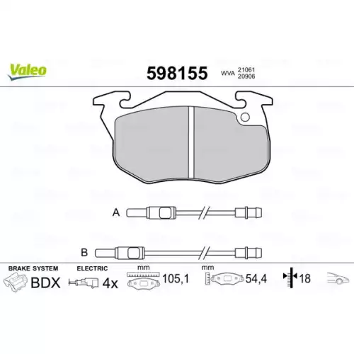 VALEO Ön Fren Balatası Tk 598155