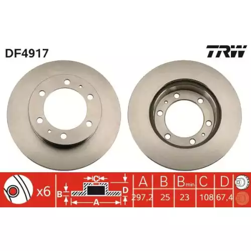 TRW Ön Fren Diski Havalı 297.6mm DF4917