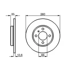 BOSCH Fren Diski Düz Ön 260Mm 0986478029