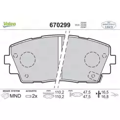 VALEO Ön Fren Balatası Tk 670299