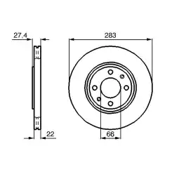 BOSCH Ön Fren Diski Havalı 283Mm 0986478834