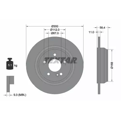 TEXTAR Arka Fren Diski 92099403