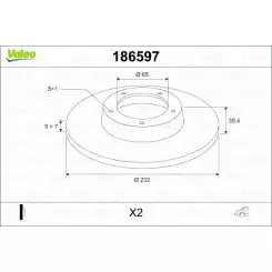 VALEO Arka Fren Diski 186597