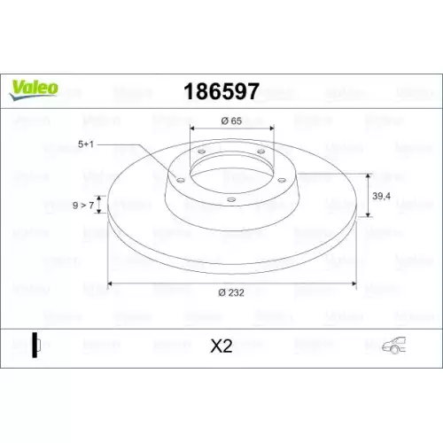 VALEO Arka Fren Diski 186597