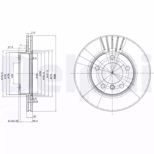 DELPHI Ön Fren Diski BG2623C