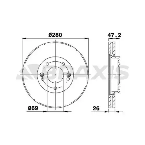 BRAXIS Ön Fren Diski Havalı 280Mm AE0113