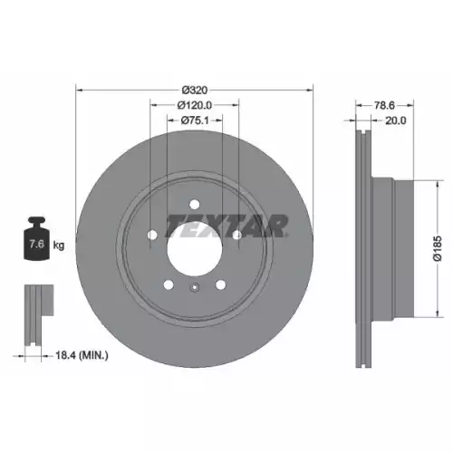 TEXTAR Arka Fren Diski 92161103