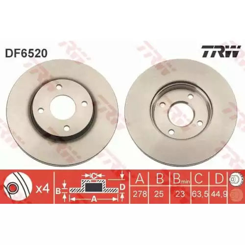 TRW Ön Fren Diski DF6520