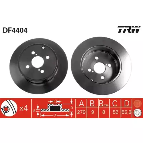 TRW Arka Fren Diski DF4404