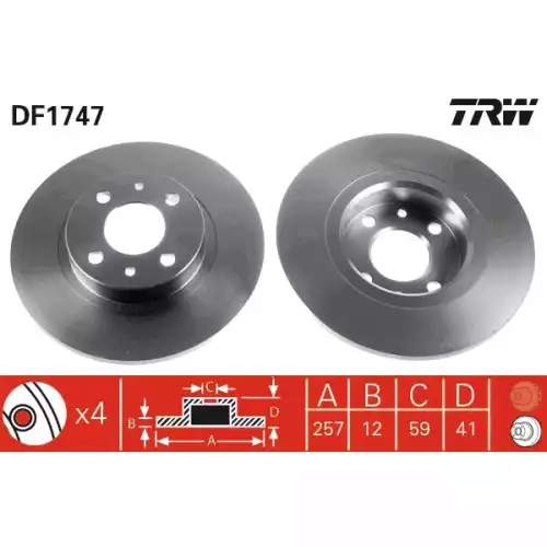 TRW Ön Fren Diski DF1747