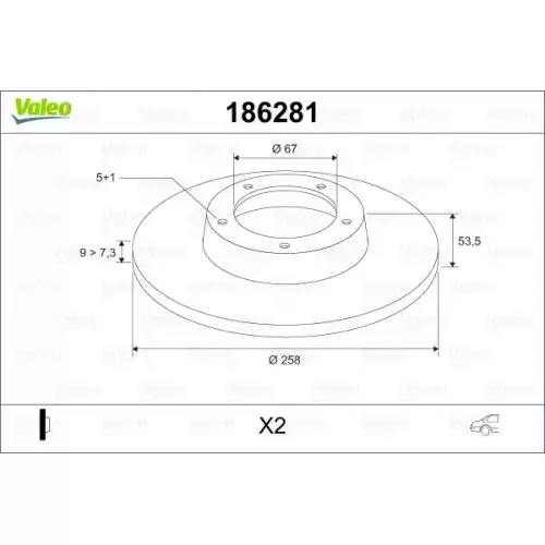 VALEO Arka Fren Diski Takım 186281