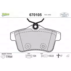 VALEO Arka Fren Balatası 670105