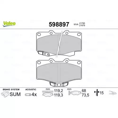 VALEO Ön Fren Balatası Tk 598897