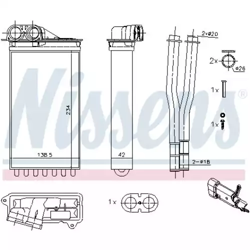 NISSENS Kalorifer Radyatörü 234x139x42 71161