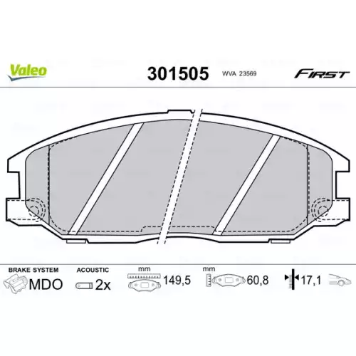 VALEO Arka Fren Balatası Tk 301505