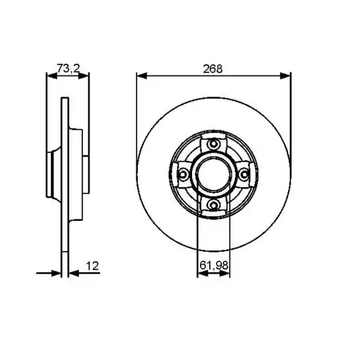 BOSCH Arka Fren Diski 2684Mm (ADET) 0986479383