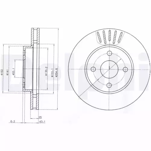 DELPHI Ön Fren Diski Havalı BG3781