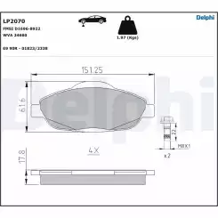 DELPHI Ön Fren Balatası Tk LP2070