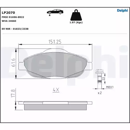 DELPHI Ön Fren Balatası Tk LP2070