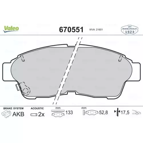 VALEO Ön Fren Balatası Tk 670551