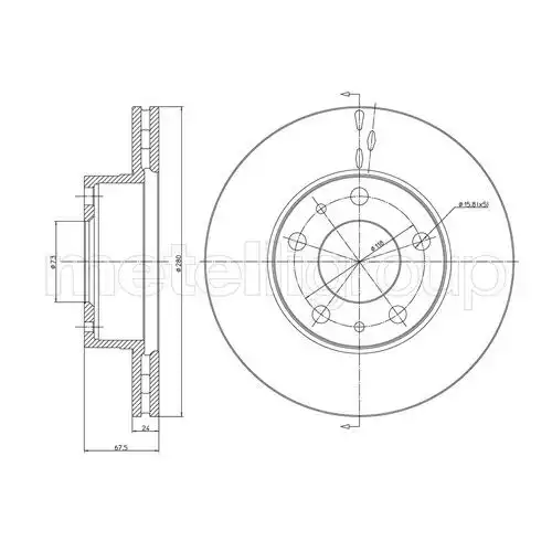 METELLI Ön Fren Diski Havalı 280 Mm 23-0340