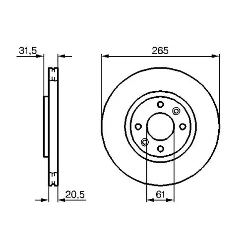 BOSCH Fren Diski Havalı Ön 265Mm 0986478279