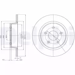 DELPHI Arka Fren Diski 280Mm Dolu *Karbonlu* BG4533C