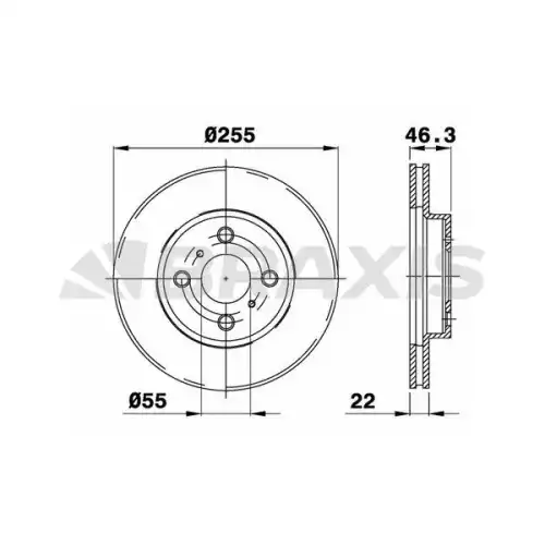 BRAXIS Ön Fren Diski Havalı 255Mm AE0297