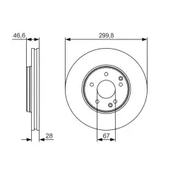 BOSCH Ön Fren Diski 299.8mm Havalı Takım 0986479R79