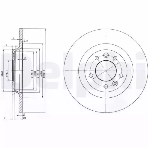 DELPHI Arka Fren Diski Düz 290 Mm BG3836