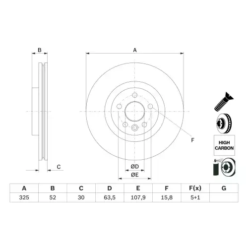 BOSCH Fren Diski Ön Adet 0986479D79