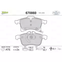 VALEO Ön Fren Balatası Tk 670860