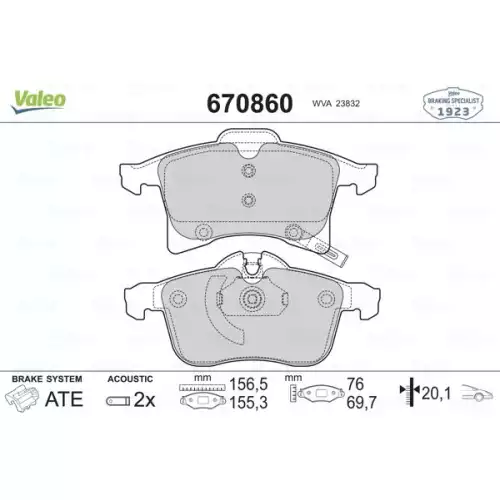 VALEO Ön Fren Balatası Tk 670860