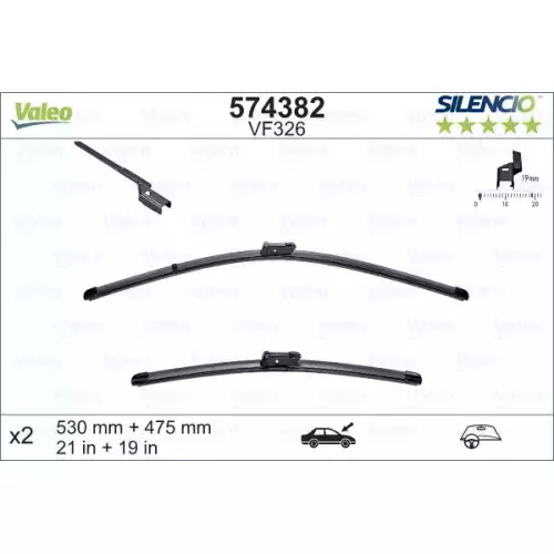 VALEO Silecek Süpürgesi Seti Vm326 X-Trem 530-480mm Flat Blade 574382