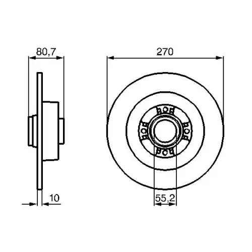 BOSCH Arka Fren Diski 270 10990 mm 0986479196