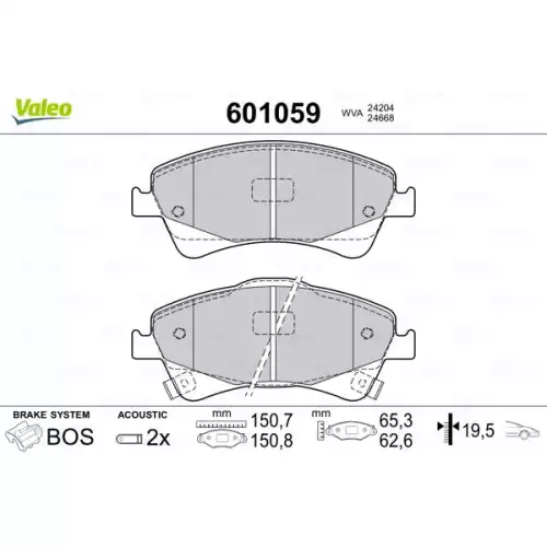 VALEO Ön Fren Balatası Tk 601059