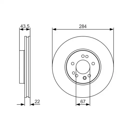 BOSCH Ön Fren Diski Havalı 284 MM 0986478186 0986479S15