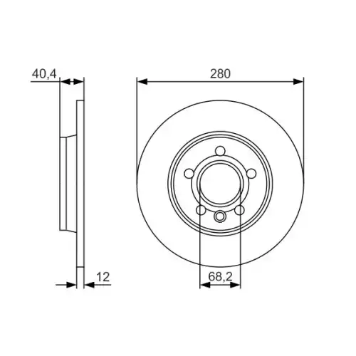 BOSCH Arka Fren Diski Düz 0986479R91