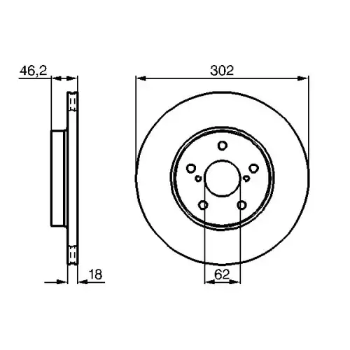 BOSCH Fren Diski Havalı Ön 302 5Mm 0986478490