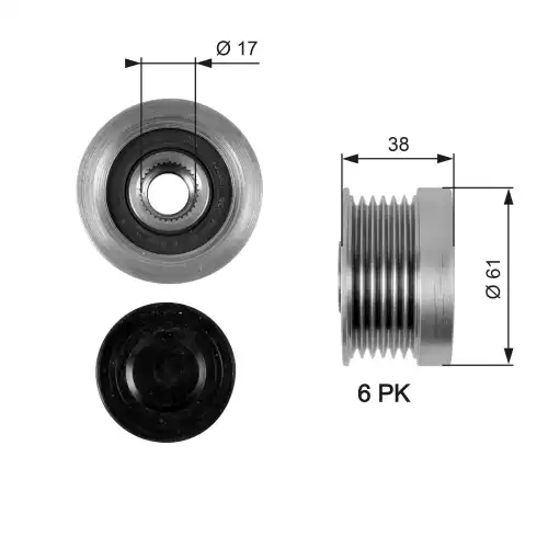 GATES Alternatör Kasnağı OAP7036