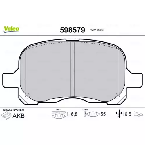 VALEO Ön Fren Balatası Tk 598579