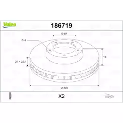 VALEO Ön Fren Diski Havalı 186719