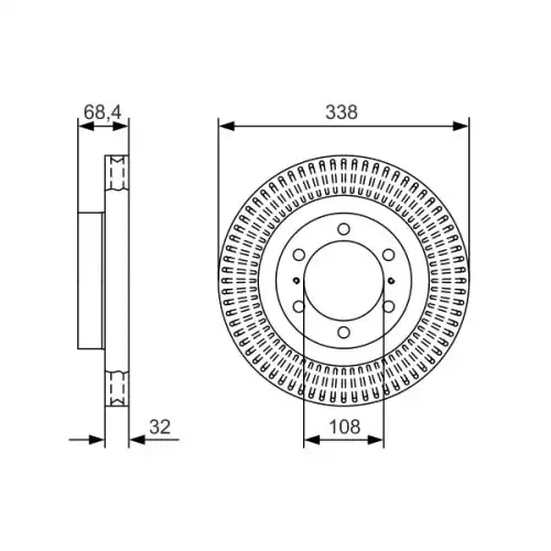 BOSCH Ön Fren Diski Hava Kanallı 338 MM Adet 0986479A65