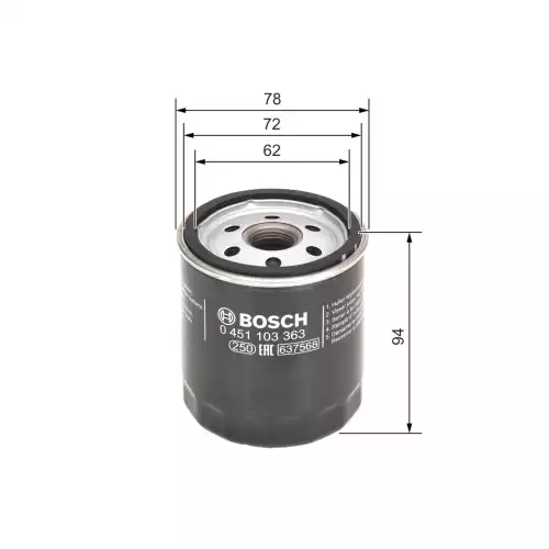 BOSCH Yağ Filtre 0451103363