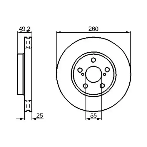 BOSCH Fren Diski Havalı Ön 260 5Mm 0986478451