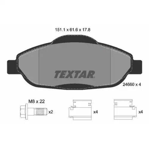 TEXTAR Ön Fren Balatası 2466001