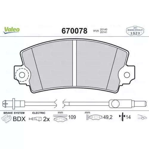 VALEO Ön Fren Balatası Tk 670078