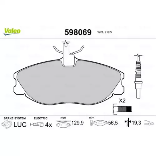 VALEO Ön Fren Balatası Tk Fişli 598069