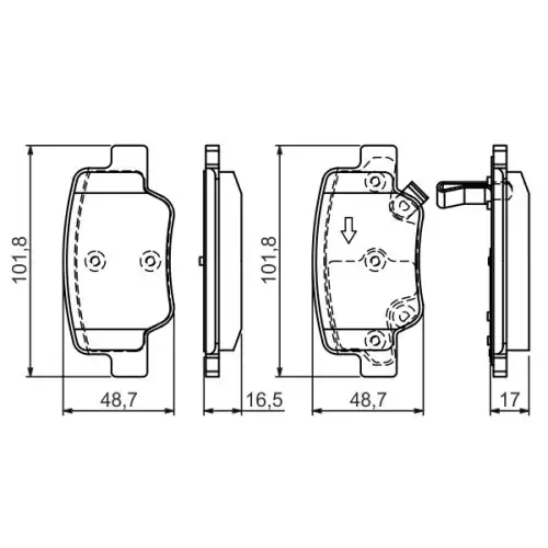 BOSCH Arka Fren Balatası Tk 0986494404